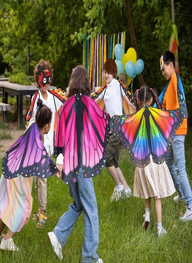 D.Q.Z Toddler Butterfly-Wings-Costume for Girls Princess Dress-Up Clothes, Spring Bug Toys for Kids Birthday Party Gifts Idea (Rainbow) - Image 3